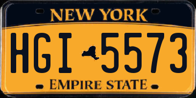 NY license plate HGI5573