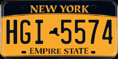 NY license plate HGI5574