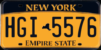 NY license plate HGI5576