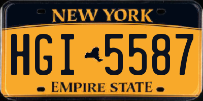 NY license plate HGI5587
