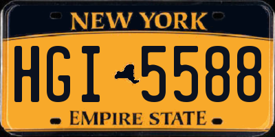 NY license plate HGI5588