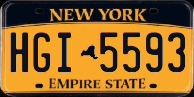 NY license plate HGI5593