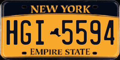 NY license plate HGI5594
