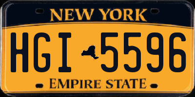 NY license plate HGI5596