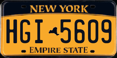 NY license plate HGI5609