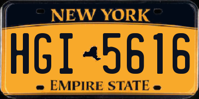 NY license plate HGI5616