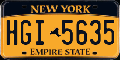 NY license plate HGI5635