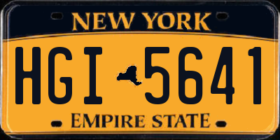NY license plate HGI5641