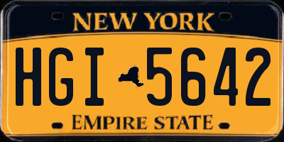 NY license plate HGI5642
