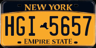 NY license plate HGI5657