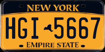 NY license plate HGI5667