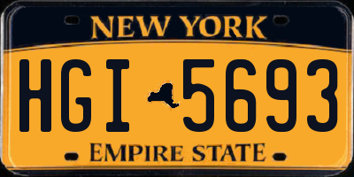 NY license plate HGI5693