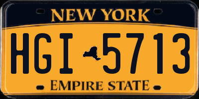 NY license plate HGI5713