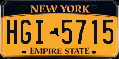 NY license plate HGI5715