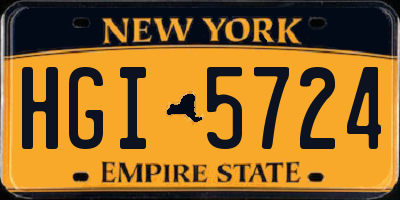 NY license plate HGI5724