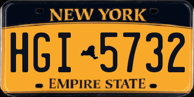 NY license plate HGI5732