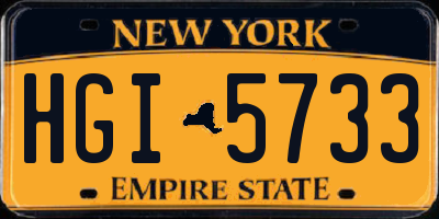 NY license plate HGI5733
