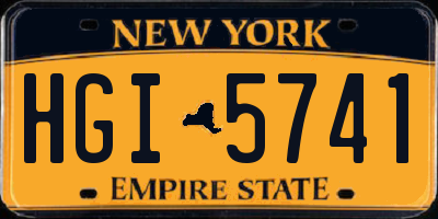 NY license plate HGI5741