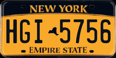 NY license plate HGI5756