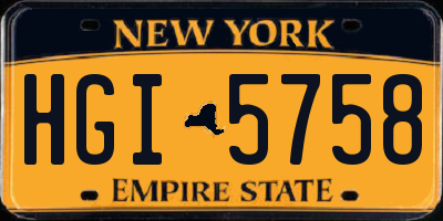 NY license plate HGI5758