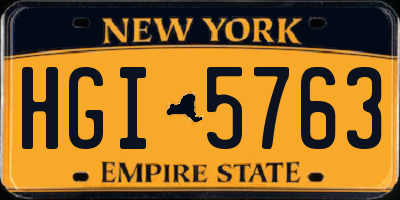 NY license plate HGI5763