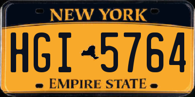 NY license plate HGI5764
