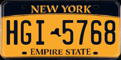 NY license plate HGI5768