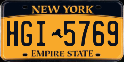 NY license plate HGI5769
