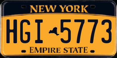 NY license plate HGI5773