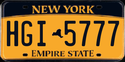 NY license plate HGI5777