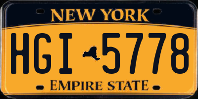 NY license plate HGI5778