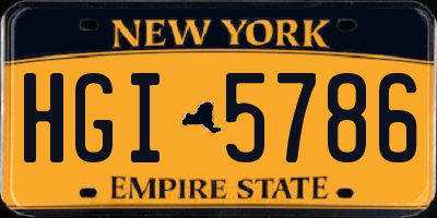 NY license plate HGI5786