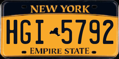 NY license plate HGI5792