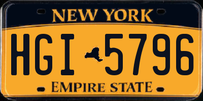 NY license plate HGI5796