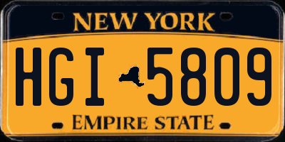 NY license plate HGI5809