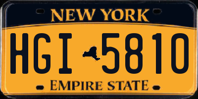 NY license plate HGI5810