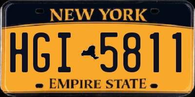 NY license plate HGI5811