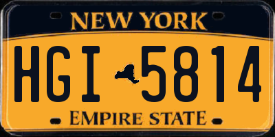 NY license plate HGI5814