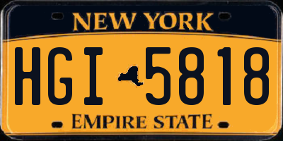 NY license plate HGI5818