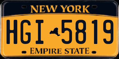 NY license plate HGI5819