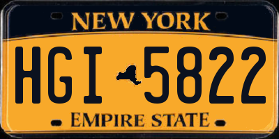 NY license plate HGI5822