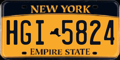 NY license plate HGI5824