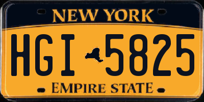 NY license plate HGI5825