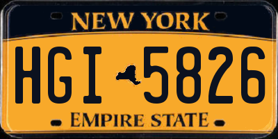 NY license plate HGI5826
