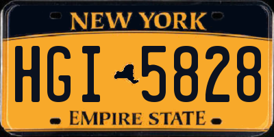 NY license plate HGI5828