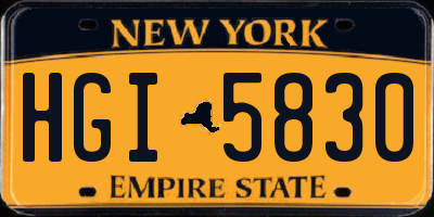 NY license plate HGI5830