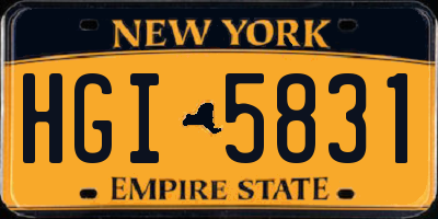 NY license plate HGI5831
