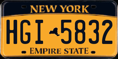 NY license plate HGI5832