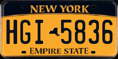 NY license plate HGI5836