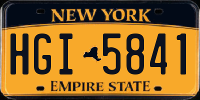 NY license plate HGI5841
